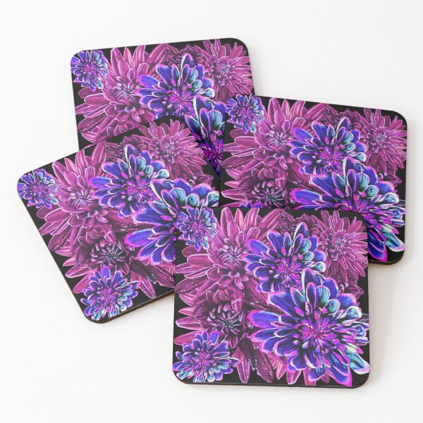 Item preview, Neon Pink Chrysanthemums 3 designed and sold by nastiaart.