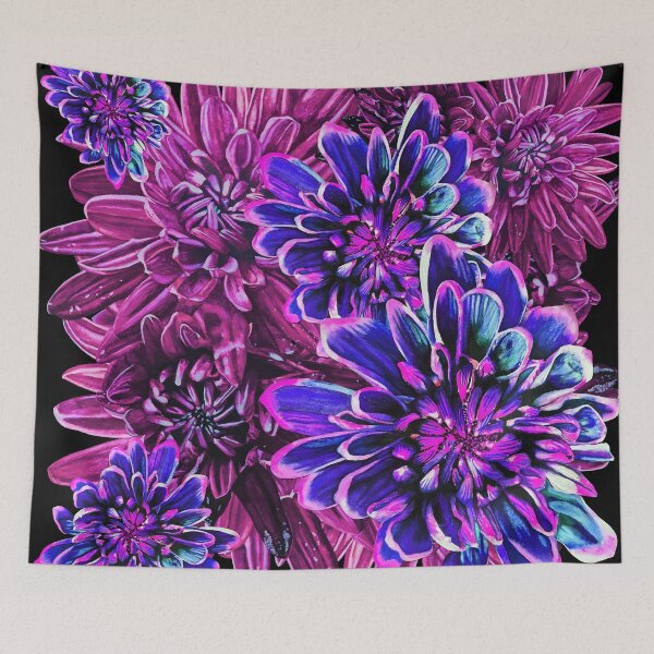 Item preview, Neon Pink Chrysanthemums 3 designed and sold by nastiaart.