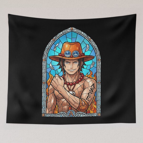 Item preview, Portgas D Ace One Piece Blue Flame Stained Glass designed and sold by mildaclairmo.