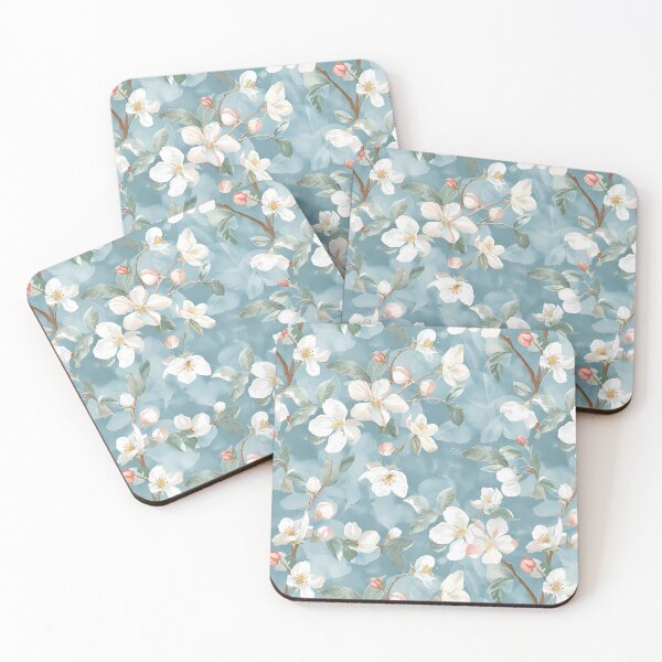Item preview, Serene Blue Watercolor Vintage Blossom Botanical designed and sold by arteresting-art.