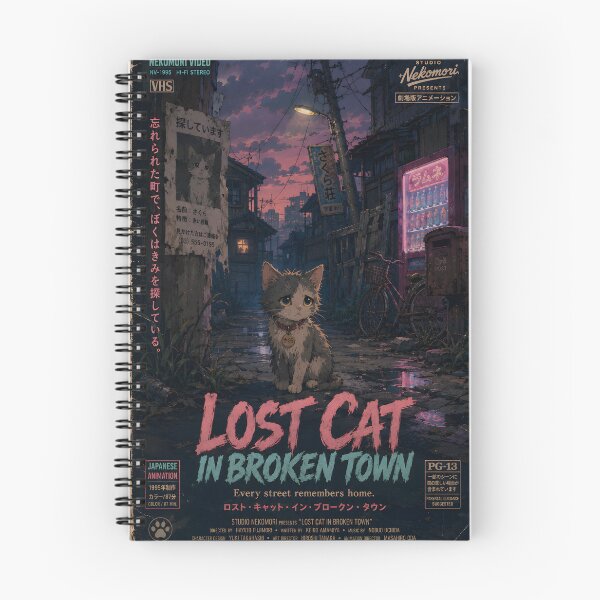 Item preview, Lost Cat – Retro Anime Movie Mystery Poster designed and sold by Feral Frame Studios.