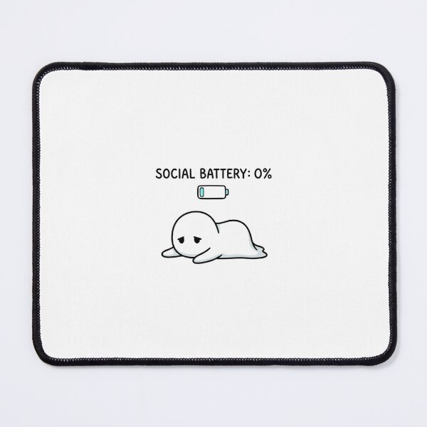 Item preview, Social Battery 0% Exhausted Ghost designed and sold by GoofyShopp.