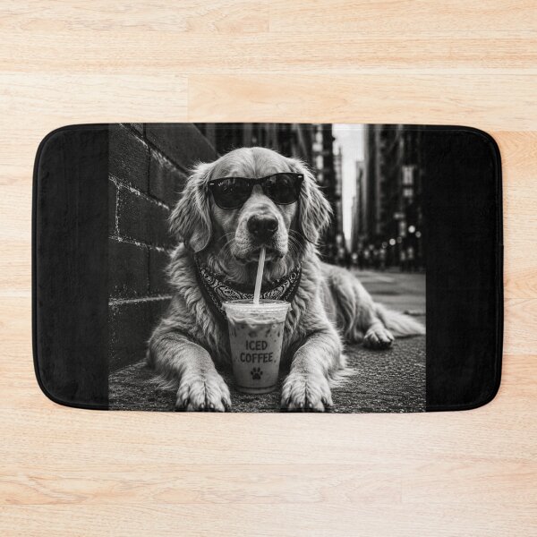 Item preview, Golden Retriever Drinking Iced Coffee designed and sold by 76Valeria.