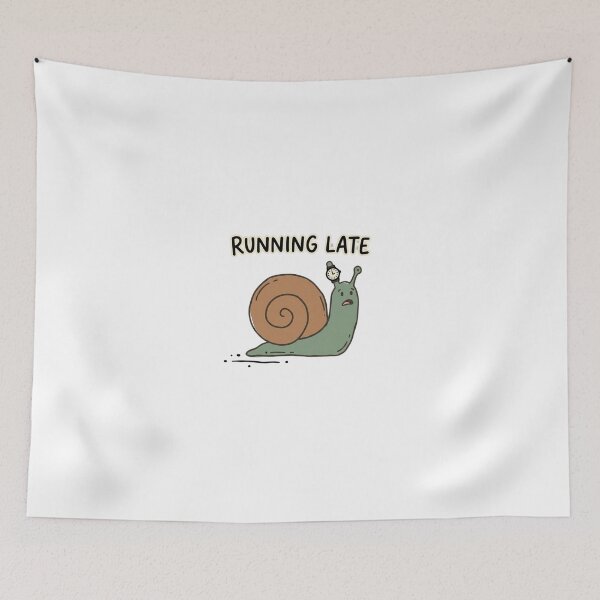 Item preview, Running Late Funny Slow Snail designed and sold by GoofyShopp.