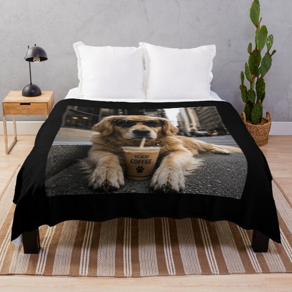 Item preview, Golden Retriever Drinking Iced Coffee designed and sold by 76Valeria.