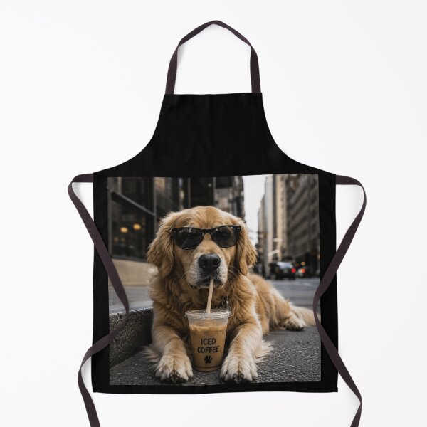 Artikelvorschau, Golden Retriever trinkt Eiskaffee entworfen und verkauft von 76Valeria.