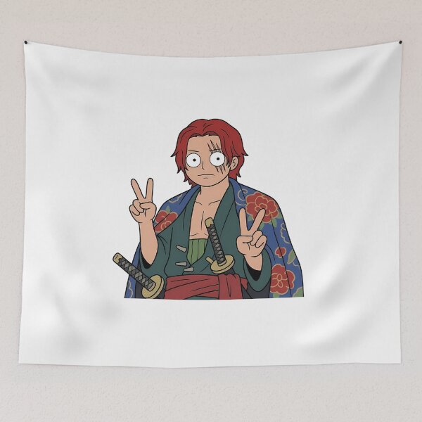 Item preview, Shanks One Piece Funny Floral Kimono Peace Sign Chibi designed and sold by earlobejerk.