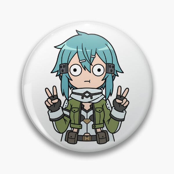 Item preview, Sinon Sword Art Online Chibi Green Outfit Peace Pose designed and sold by earlobejerk.