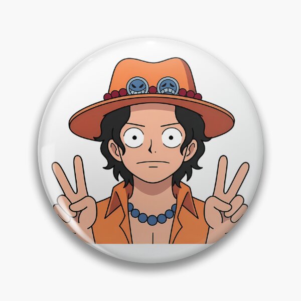 Item preview, Portgas D Ace One Piece Orange Hat Peace Pose designed and sold by earlobejerk.