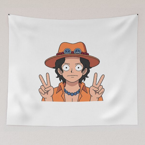 Item preview, Portgas D Ace One Piece Orange Hat Peace Pose designed and sold by earlobejerk.
