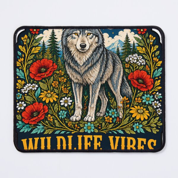 Item preview, Wildlife Vibes Wolf and Wildflowers designed and sold by alw951.
