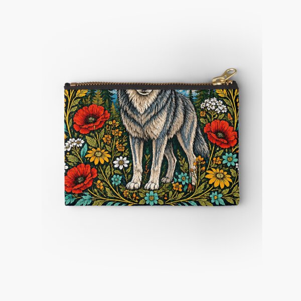 Artikelvorschau, Wildtier-Vibes: Wolf und Wildblumen entworfen und verkauft von ALW951.