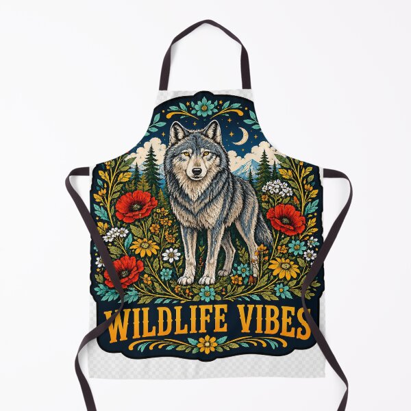 Artikelvorschau, Wildtier-Vibes: Wolf und Wildblumen entworfen und verkauft von ALW951.