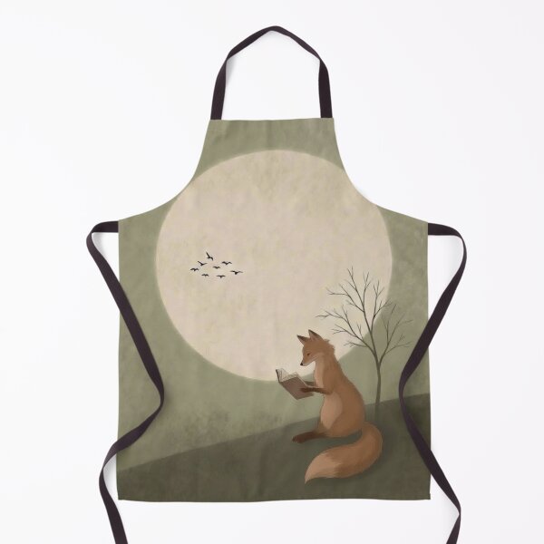 Item preview, Dreamy Kitsune Reading Under the Moon | Minimalist Japanese Fox Art designed and sold by Syrupulse.