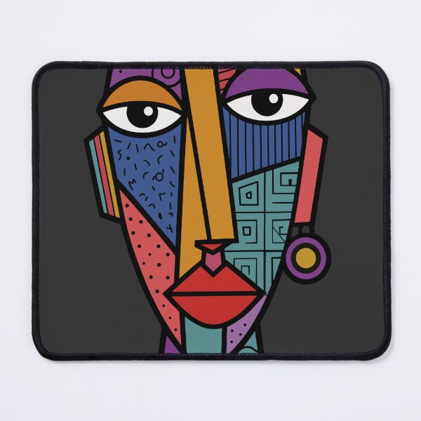 Item preview, Geometric Tribal Mask - Abstract Cubist Portrait Art designed and sold by MTacher.