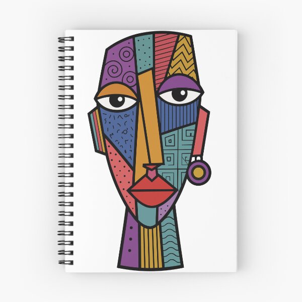 Item preview, Geometric Tribal Mask - Abstract Cubist Portrait Art designed and sold by MTacher.