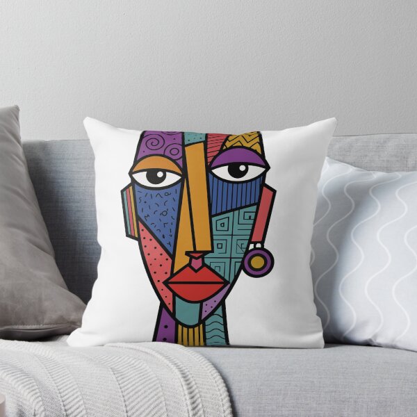 Item preview, Geometric Tribal Mask - Abstract Cubist Portrait Art designed and sold by MTacher.