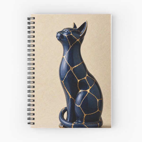 Item preview, Kintsugi Indigo Cat Silhouette - Traditional Japanese Art designed and sold by Purrfecta.