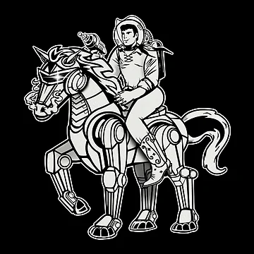Artwork thumbnail, Space Cowboy Rides Solo (BW) by SparklefilthStudios