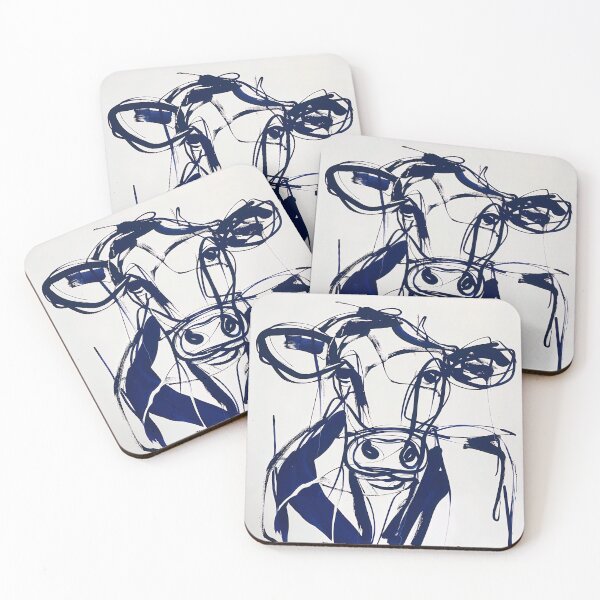 Item preview, cow - Blue Abstract Art designed and sold by shadow-bloom.