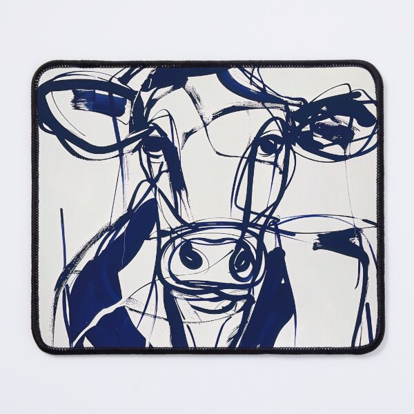 Item preview, cow - Blue Abstract Art designed and sold by shadow-bloom.