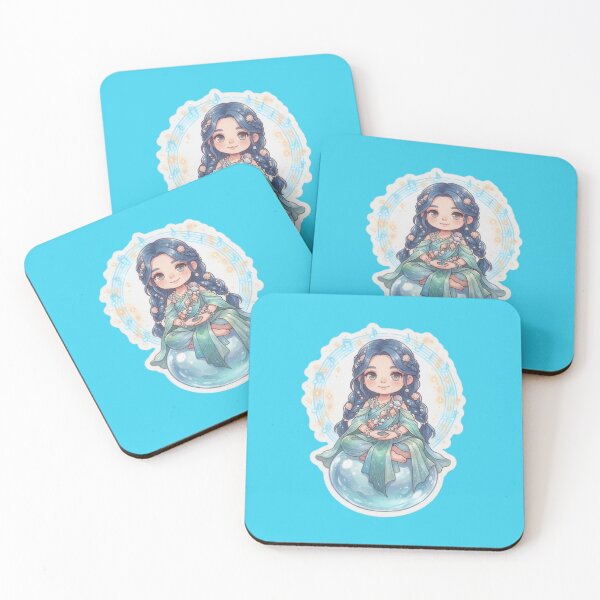 Item preview, Meditating Sea Maiden With Glowing Pearl Chibi Art designed and sold by Azurart2.
