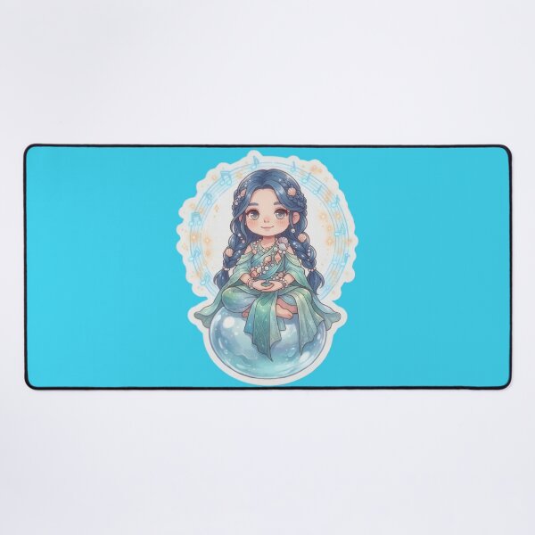Item preview, Meditating Sea Maiden With Glowing Pearl Chibi Art designed and sold by Azurart2.