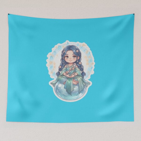 Item preview, Meditating Sea Maiden With Glowing Pearl Chibi Art designed and sold by Azurart2.
