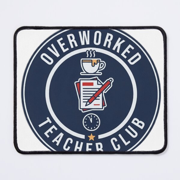 Item preview, Overworked Teacher Club Funny Badge designed and sold by armandooliveira.