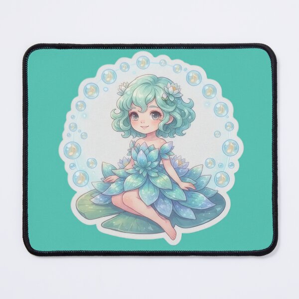 Item preview, Magical girl adorned with lotus flowers and bubbles designed and sold by Azurart2.