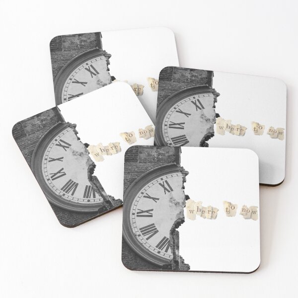 Item preview, Where To Now – Broken Clock Minimalist Vintage Collage | Time & Existential Aesthetic designed and sold by StickerNov.