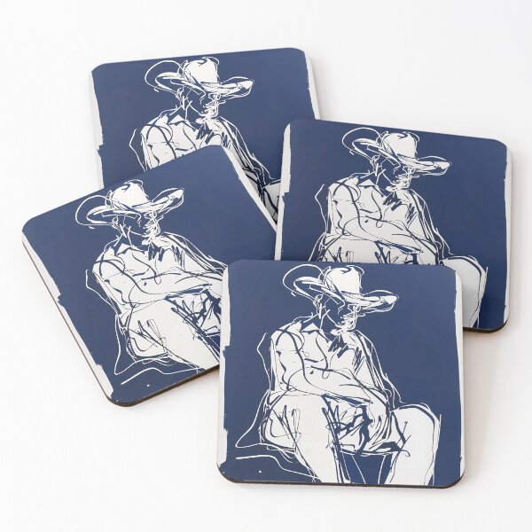 Item preview, Cowboy - Blue Abstract Art designed and sold by shadow-bloom.