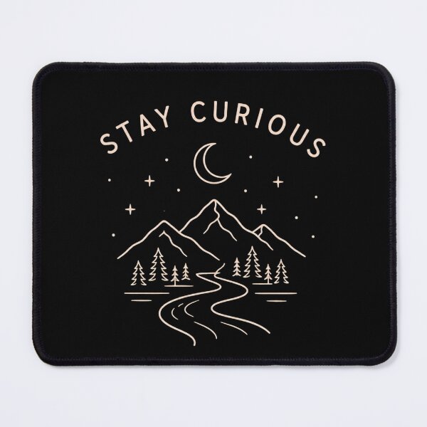 Item preview, Stay Curious Mountain Adventure Minimalist Nature Line Art T-Shirt | Wanderlust Hiking Graphic designed and sold by Lynn Creates.