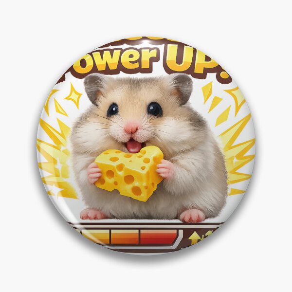 Item preview, Hamster Cheese Power UP Game Style Cute Animal Gamer Design designed and sold by ArtPrintPov.
