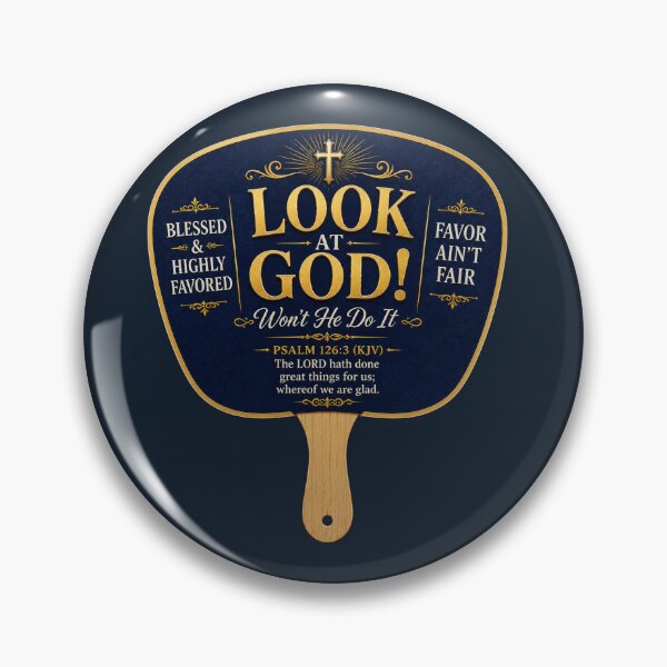 Item preview, Look At God Wont He Do It Traditional Church Fan designed and sold by WordsplusFabric.