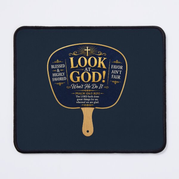 Item preview, Look At God Wont He Do It Traditional Church Fan designed and sold by WordsplusFabric.