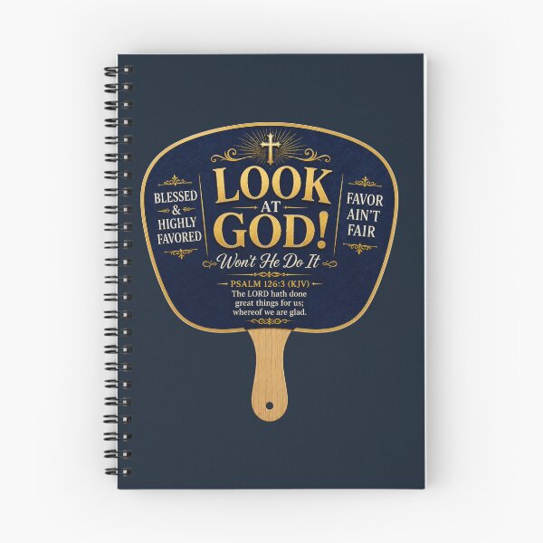 Item preview, Look At God Wont He Do It Traditional Church Fan designed and sold by WordsplusFabric.
