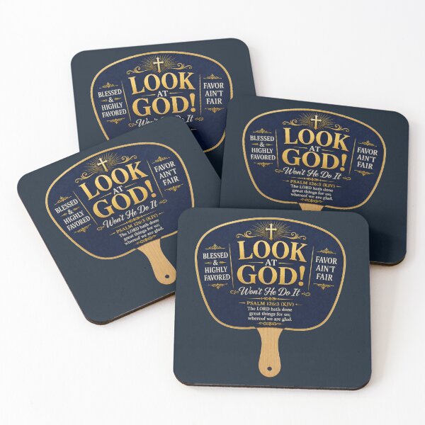 Item preview, Look At God Wont He Do It Traditional Church Fan designed and sold by WordsplusFabric.