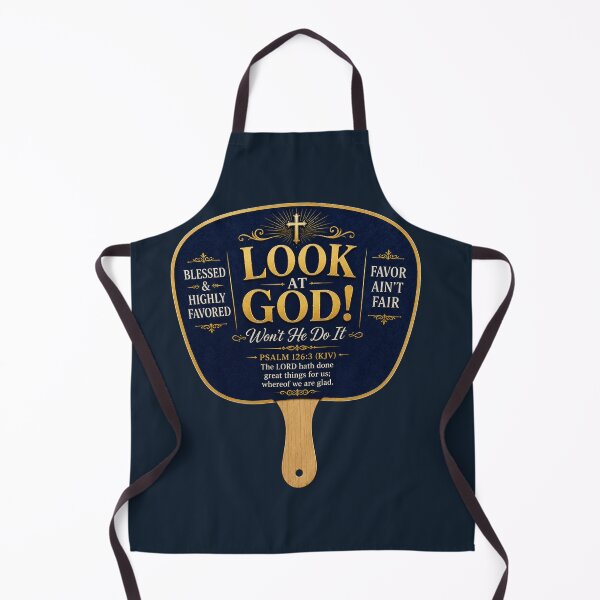 Item preview, Look At God Wont He Do It Traditional Church Fan designed and sold by WordsplusFabric.