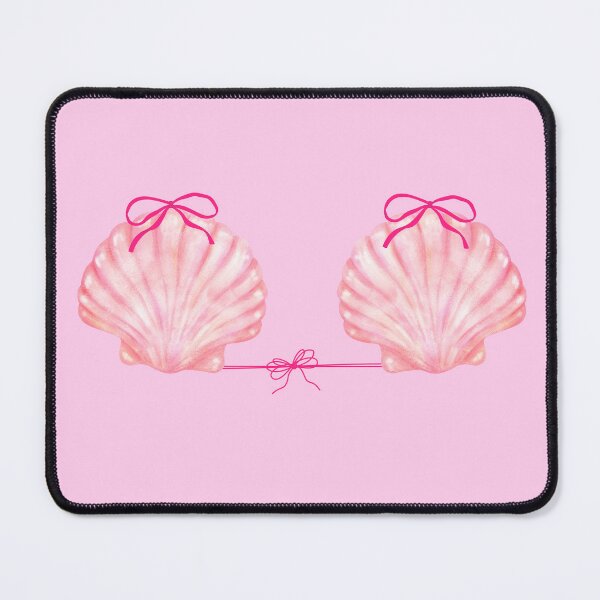 Item preview, Pink Watercolor Seashells Bikini Top with Bows Mermaid Aesthetic designed and sold by trixie666.