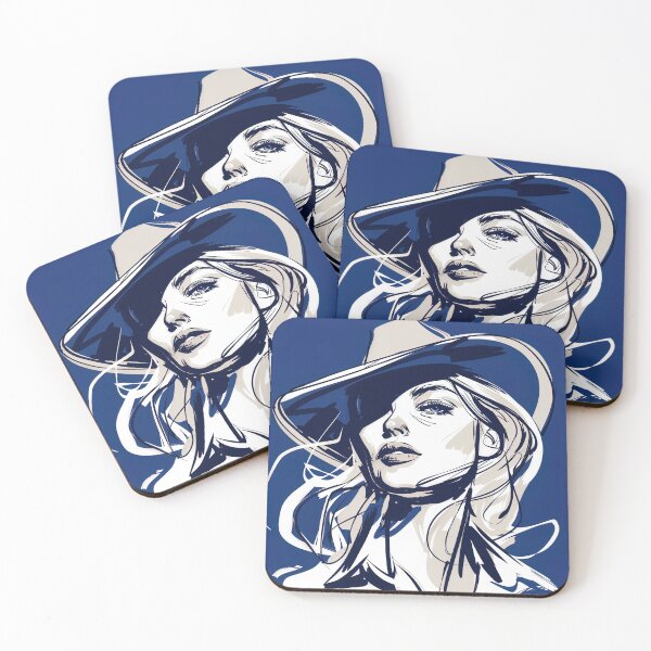 Item preview, Cowgirl - Blue Abstract Art designed and sold by shadow-bloom.