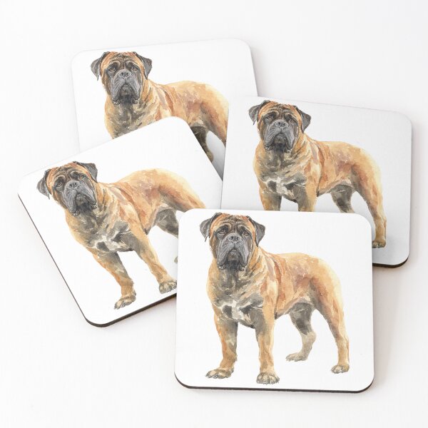 Item preview, Watercolor Bullmastiff puppy dog designed and sold by MendaciousMina.