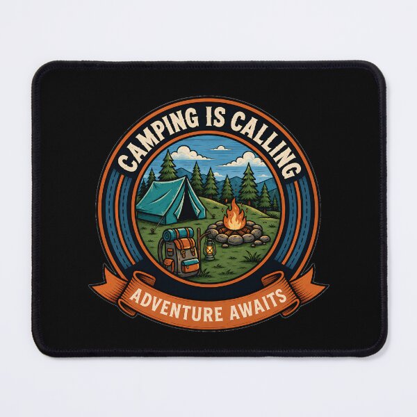 Item preview, Camping Is Calling Adventure Awaits Vintage Outdoor Design designed and sold by delohill.