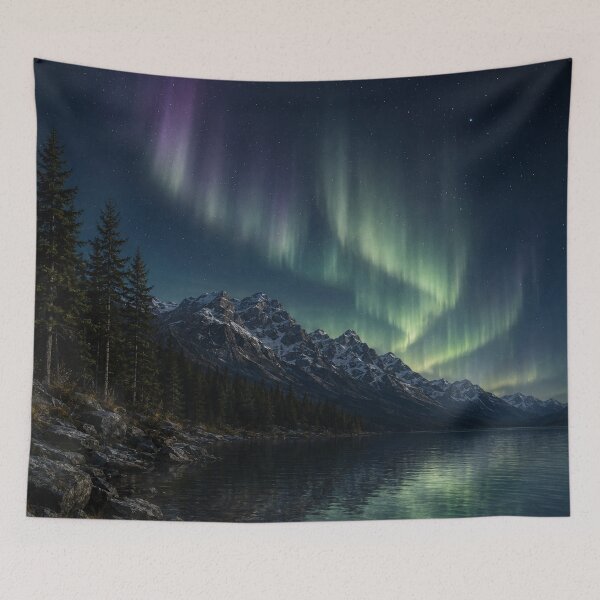 Item preview, Aurora Over the Silent Peaks designed and sold by ImagineNInk.