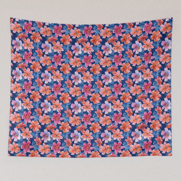 Item preview, Vibrant Pink Navy Abstract Watercolor Floral designed and sold by arteresting-art.
