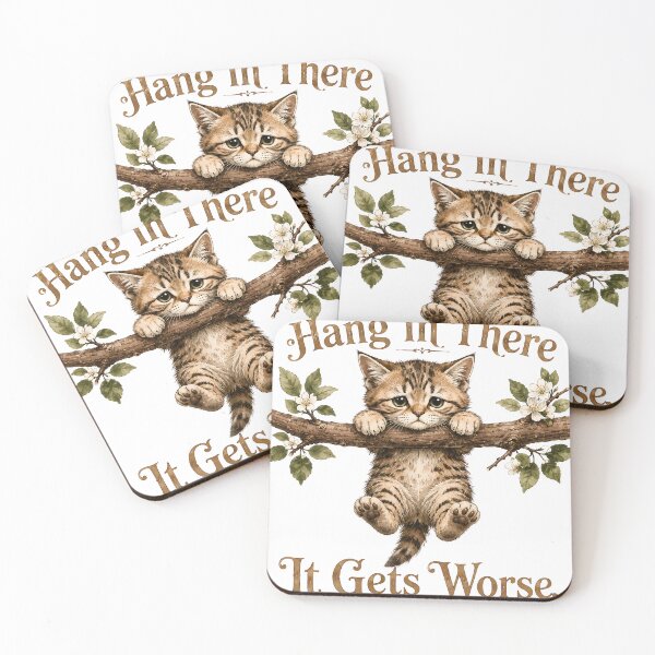 Item preview, Sarcastic 'Hang in There' Kitten - It Gets Worse Funny Cat designed and sold by Retro Rascals Co..