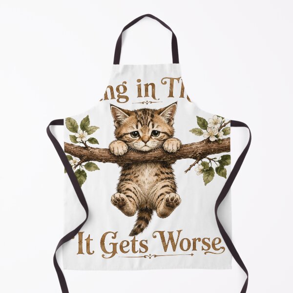 Item preview, Sarcastic 'Hang in There' Kitten - It Gets Worse Funny Cat designed and sold by Retro Rascals Co..