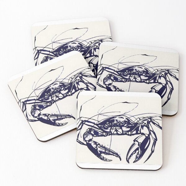 Item preview, crab - Blue Abstract Art designed and sold by shadow-bloom.