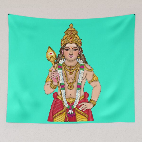 Item preview, Lord Skanda Artwork | Divine Kartikeya Hindu God Digital Illustration designed and sold by Harshit_Digital_Arts.