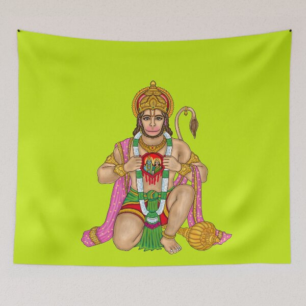 Item preview, Lord Hanuman Artwork | Powerful Hindu God Digital Painting Illustration designed and sold by Harshit_Digital_Arts.